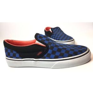 Kids Blue & Black Checkered Slip-On Vans